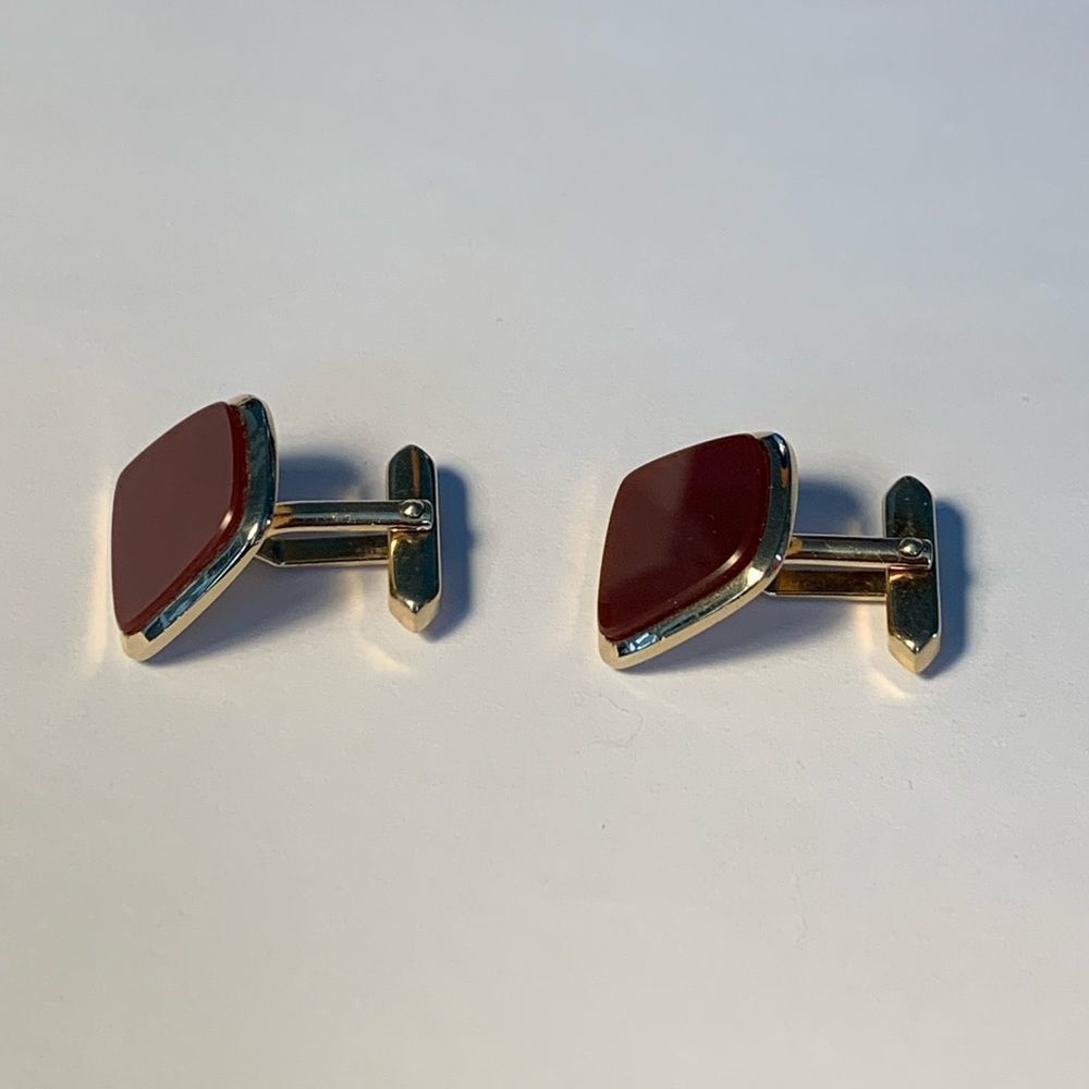 Brown Gold Vintage Cufflinks - Picture 5 of 9